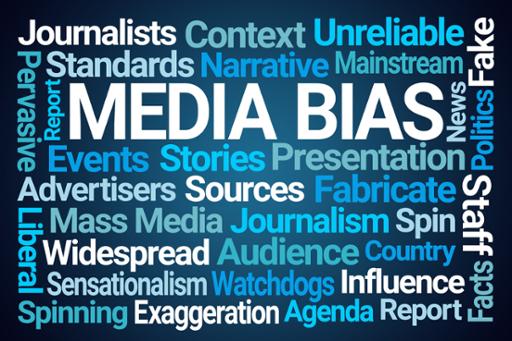 Word cloud with terms related to media bias
