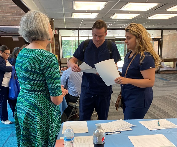 Photo of people at medical job fair