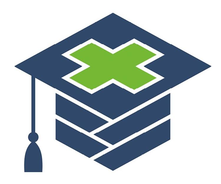 Nursing graduation cap icon