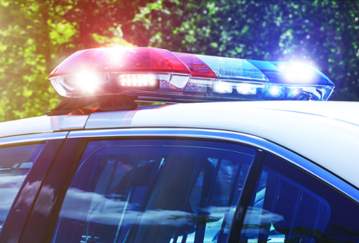 Lights atop a police car