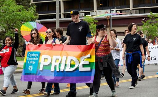 Tri-C in the 2018 Pride in the CLE March.