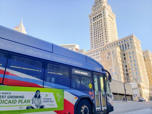 RTA bus in downtown Cleveland