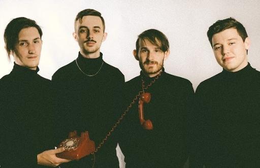 Rusted Hearts, featuring (l-r) Christian DeLaat, Michael Taddeo and Tri-C alumni Patrick Farmer and Nate Gliebe