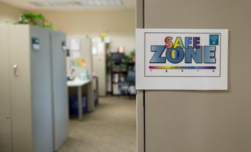 A Safe Zone marker in a Tri-C office