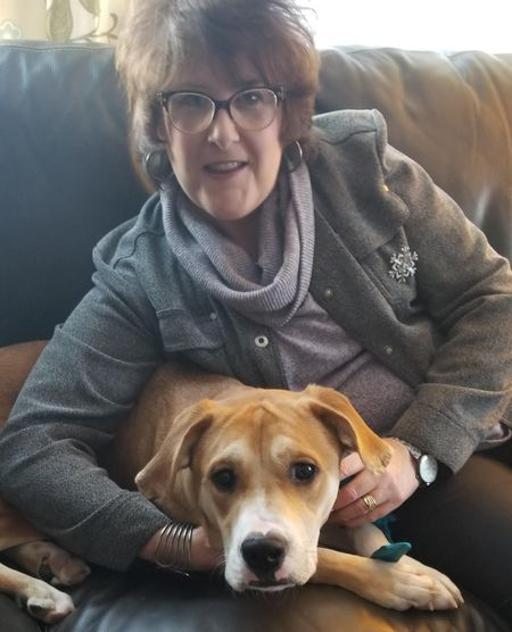 Samantha Kaplan with her dog