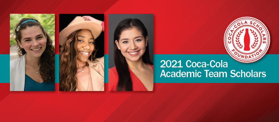 2021 Coca-Cola Academic Team Scholars from Tri-C: Kylie Cianciolo, Charese Harrison and Isabel Ruiz-Flint 