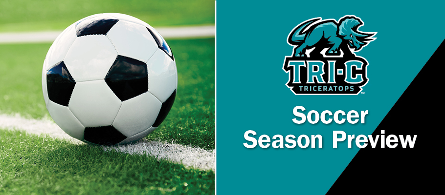 Soccer ball and Triceratops logo