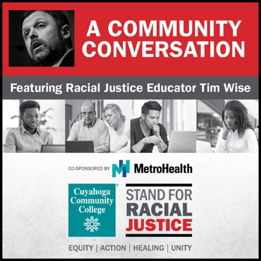 Stand for Racial Justice logo with photo of author and educator Tim Wise