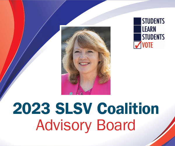 Graphic with image of Katie Montgomery and text "SLSV Coalition Advisory Board"