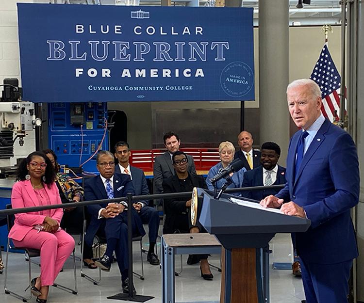 Joe Biden at Tri-C's Manufacturing Technology Center