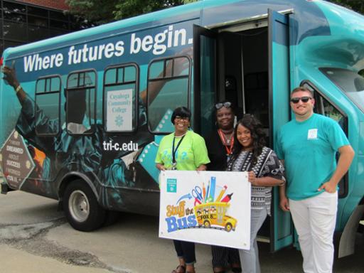 Tri-C employees participated in the Stuff the Bus event at Fox 8
