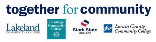 Logos of Tri-C, Lakeland Community College, LCCC and Stark State