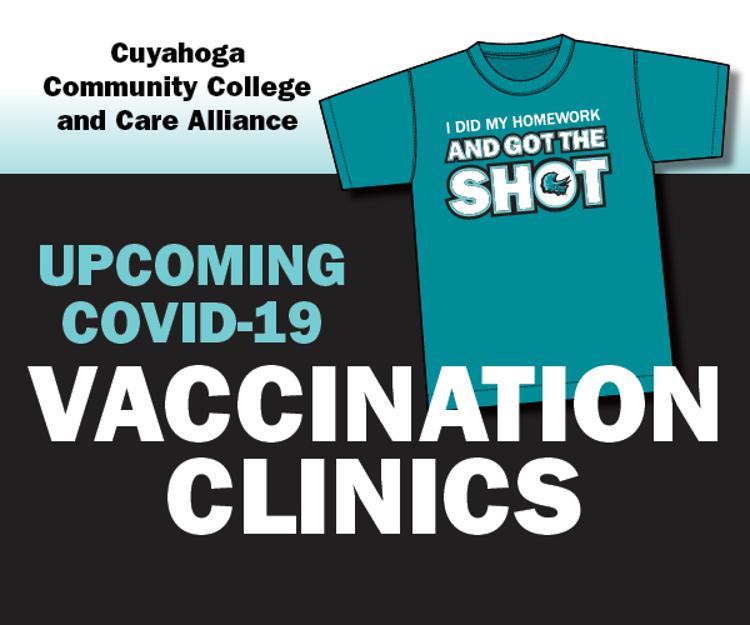 Tri-C upcoming vaccination clinics T-shirt slide