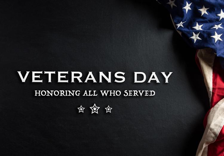 Veterans Day text slide