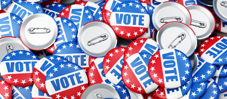 Photo illustration using "vote" buttons