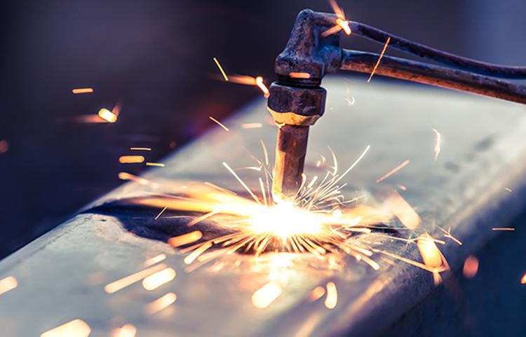 Welding torch and sparks