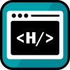 decorative icon graphic of Html code for Heading