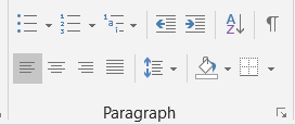 Paragraph Pane in MS Word