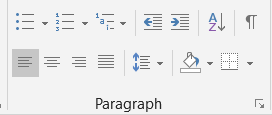 Screenshot of the Microsoft Word Paragraph Settings window