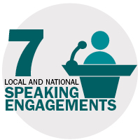7 Local and national speaking engagements