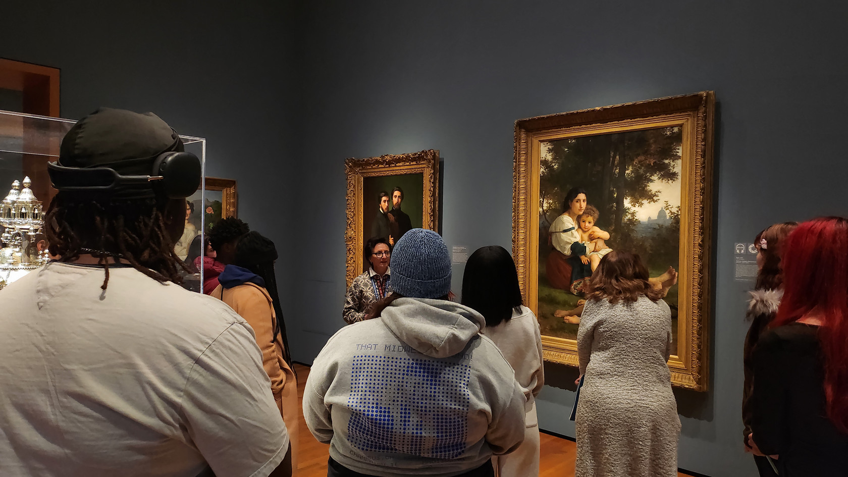 student exploring art