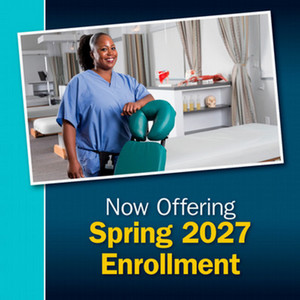 Woman standing near massage chair