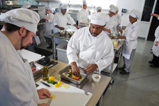 Production Kitchen with students