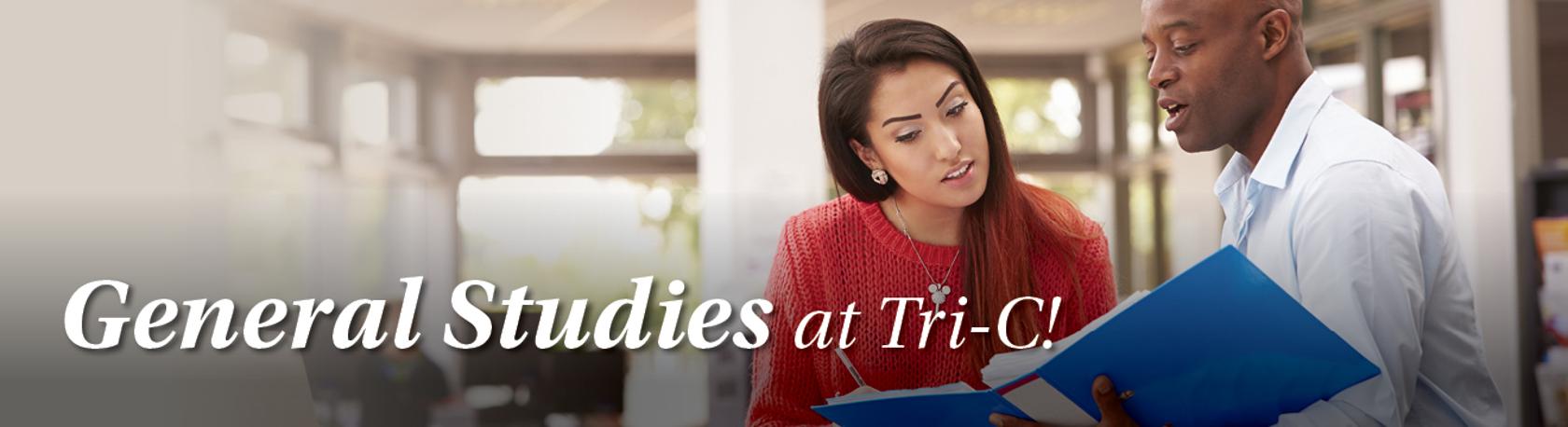 "General Studies at Tri-C!" with image of people studying together.