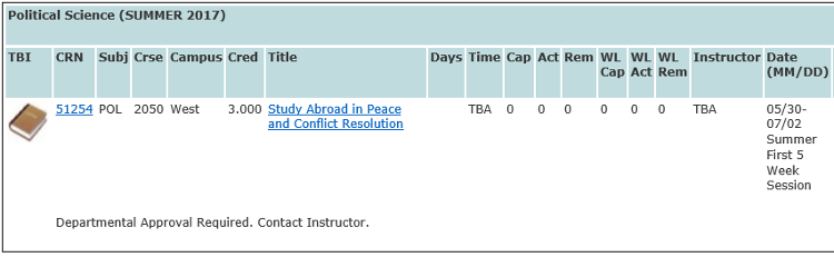 POL-2050 Study Abroad in Peace and Conflict Resolution
