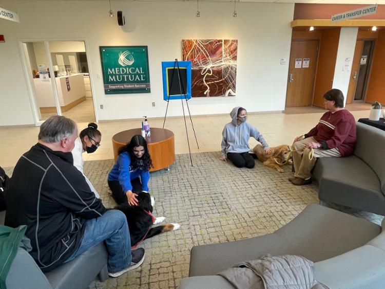 Therapy dogs visit campus