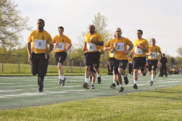 Cadets jogging during Physical Agility training.