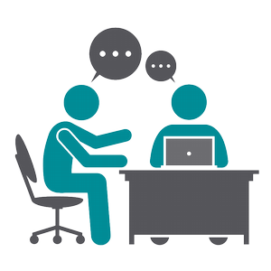clipart of people thinking at a desk